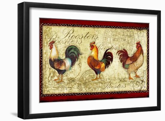 Three Roosters-Viv Eisner-Framed Art Print