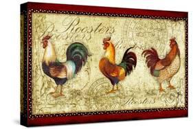 Three Roosters-Viv Eisner-Stretched Canvas