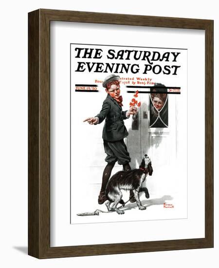 "Three's Company" Saturday Evening Post Cover, June 19,1920-Norman Rockwell-Framed Giclee Print