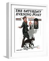 "Three's Company" Saturday Evening Post Cover, June 19,1920-Norman Rockwell-Framed Giclee Print