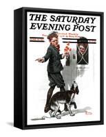 "Three's Company" Saturday Evening Post Cover, June 19,1920-Norman Rockwell-Framed Stretched Canvas
