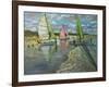 Three Sailboats, Bray Dunes, France-Andrew Macara-Framed Giclee Print