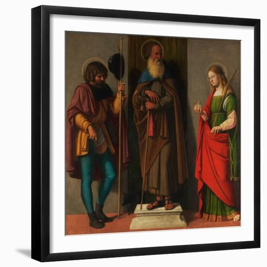 Three Saints: Roch, Anthony Abbot, and Lucy, c.1513-Giovanni Battista Cima Da Conegliano-Framed Giclee Print