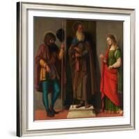 Three Saints: Roch, Anthony Abbot, and Lucy, c.1513-Giovanni Battista Cima Da Conegliano-Framed Giclee Print
