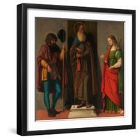 Three Saints: Roch, Anthony Abbot, and Lucy, c.1513-Giovanni Battista Cima Da Conegliano-Framed Giclee Print