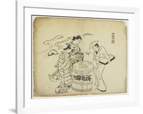 Three Sake Tasters. 1710-Okumura Masanobu-Framed Giclee Print