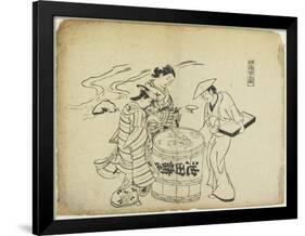 Three Sake Tasters. 1710-Okumura Masanobu-Framed Giclee Print