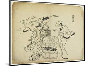 Three Sake Tasters. 1710-Okumura Masanobu-Mounted Giclee Print