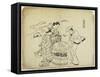 Three Sake Tasters. 1710-Okumura Masanobu-Framed Stretched Canvas