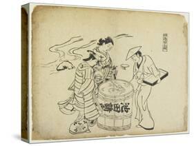 Three Sake Tasters. 1710-Okumura Masanobu-Stretched Canvas