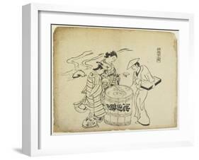 Three Sake Tasters. 1710-Okumura Masanobu-Framed Giclee Print