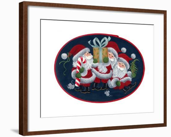 Three Santas-Beverly Johnston-Framed Giclee Print