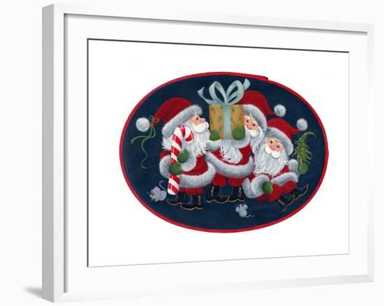 Three Santas-Beverly Johnston-Framed Giclee Print