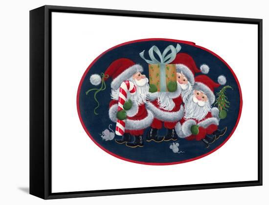 Three Santas-Beverly Johnston-Framed Stretched Canvas
