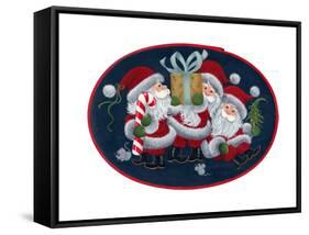 Three Santas-Beverly Johnston-Framed Stretched Canvas