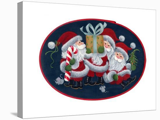 Three Santas-Beverly Johnston-Stretched Canvas