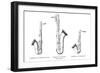 Three Saxophones-null-Framed Art Print