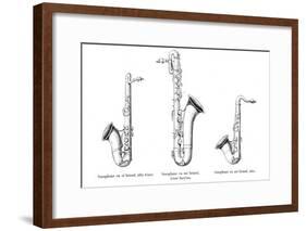 Three Saxophones-null-Framed Art Print