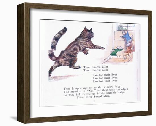 Three Scared Mice, Three Scared Mice, Ran for their Lives-Walton Corbould-Framed Giclee Print