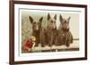 Three Scottie Dogs on Leashes-null-Framed Art Print