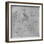 'Three Seated Figures and Studies of Machinery', 1480-1481 (1945)-Leonardo Da Vinci-Framed Giclee Print