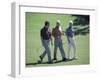 Three Senior Men Walking on a Golf Course-null-Framed Photographic Print