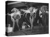 Three Showgirls on Stage at the Lido Club-Gjon Mili-Stretched Canvas
