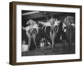 Three Showgirls on Stage at the Lido Club-Gjon Mili-Framed Photographic Print