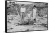 Three Siblings Pose at Donner Pass on Vacation, Ca. 1938-null-Framed Stretched Canvas