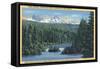 Three Sisters Mountains Near Bend, OR from Scotts Lake - Bend, OR-Lantern Press-Framed Stretched Canvas