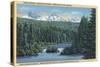 Three Sisters Mountains Near Bend, OR from Scotts Lake - Bend, OR-Lantern Press-Stretched Canvas