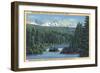 Three Sisters Mountains Near Bend, OR from Scotts Lake - Bend, OR-Lantern Press-Framed Art Print