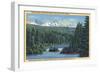 Three Sisters Mountains Near Bend, OR from Scotts Lake - Bend, OR-Lantern Press-Framed Art Print