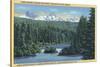 Three Sisters Mountains Near Bend, OR from Scotts Lake - Bend, OR-Lantern Press-Stretched Canvas