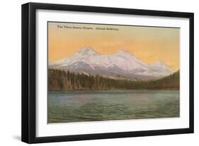 Three Sisters Mountains, Oregon-null-Framed Art Print