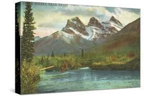 Three Sisters, Near Banff, Alberta-null-Stretched Canvas