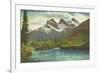 Three Sisters, Near Banff, Alberta-null-Framed Art Print