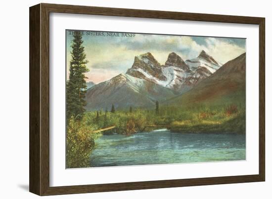 Three Sisters, Near Banff, Alberta-null-Framed Art Print