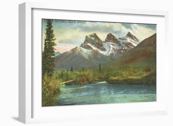 Three Sisters, Near Banff, Alberta-null-Framed Art Print