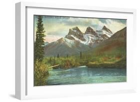 Three Sisters, Near Banff, Alberta-null-Framed Art Print