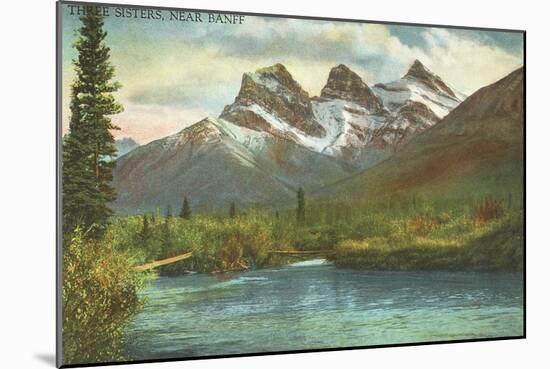 Three Sisters, Near Banff, Alberta-null-Mounted Art Print