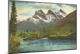 Three Sisters, Near Banff, Alberta-null-Mounted Art Print