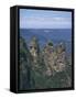 Three Sisters Rock Formations in the Blue Mountains at Katoomba, New South Wales, Australia-Wilson Ken-Framed Stretched Canvas