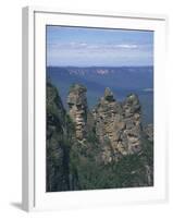 Three Sisters Rock Formations in the Blue Mountains at Katoomba, New South Wales, Australia-Wilson Ken-Framed Photographic Print