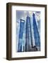 Three skyscrapers making patterns, Liujiashui Financial District, Shanghai, China.-William Perry-Framed Photographic Print