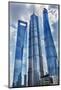 Three skyscrapers making patterns, Liujiashui Financial District, Shanghai, China.-William Perry-Mounted Photographic Print