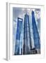 Three skyscrapers making patterns, Liujiashui Financial District, Shanghai, China.-William Perry-Framed Photographic Print