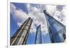 Three skyscrapers making patterns, Liujiashui Financial District, Shanghai, China.-William Perry-Framed Photographic Print