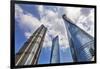 Three skyscrapers making patterns, Liujiashui Financial District, Shanghai, China.-William Perry-Framed Photographic Print