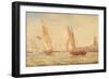 Three Sloops of War and a Fishing Smack Going into Habour, Portsmouth, C.1800-30-J. M. W. Turner-Framed Giclee Print